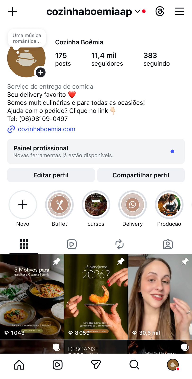 Instagram Cozinha Boêmia Profile