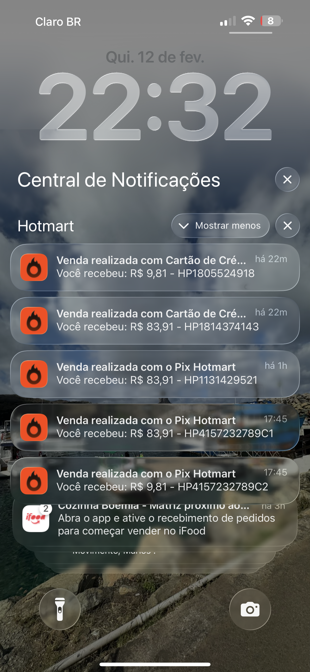 Notificações de Venda